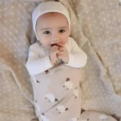Bleu La La - 100% Luxury Cotton Swaddle Receiving Baby Blanket, Sheep Ivory Online