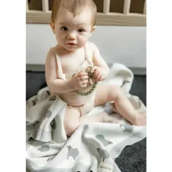 Bleu La La - 100% Luxury Cotton Swaddle Receiving Baby Blanket, Sheep Ivory Online