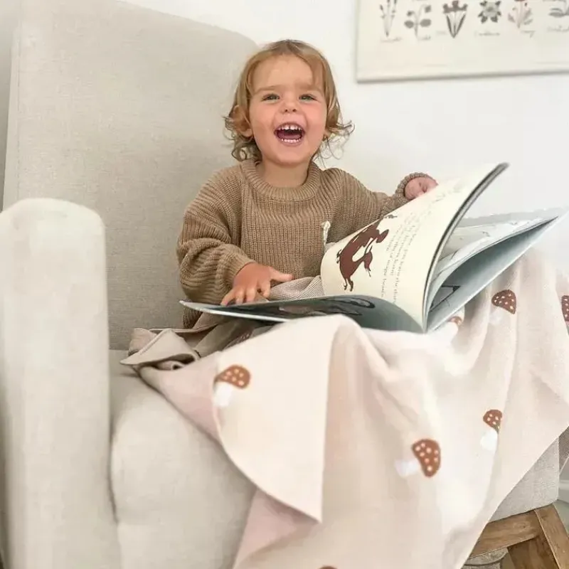 bleu_la_la___luxury_cotto_SKUYHdqkOiF_8.webp Bleu La La - 100% Luxury Cotton Swaddle Receiving Baby Blanket, Mushroom Camel Online