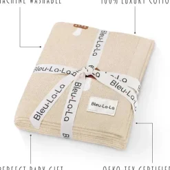 Bleu La La - 100% Luxury Cotton Swaddle Receiving Baby Blanket, Mushroom Camel Online