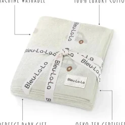 Bleu La La - 100% Luxury Cotton Receiving Swaddle Baby Blanket, Cars Cream Outlet