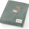 Bleu La La - 100% Luxury Cotton Receiving Swaddle Baby Blanket - Deer Online