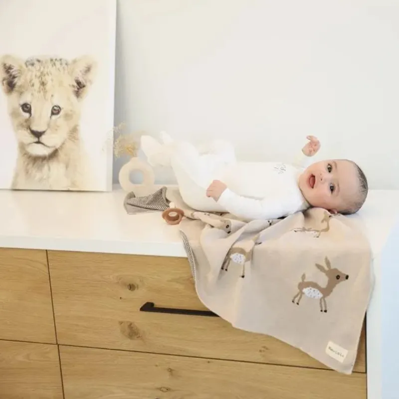bleu_la_la___luxury_cotto_SKUgtvSd41F_1.webp Bleu La La - 100% Luxury Cotton Receiving Swaddle Baby Blanket - Deer Online