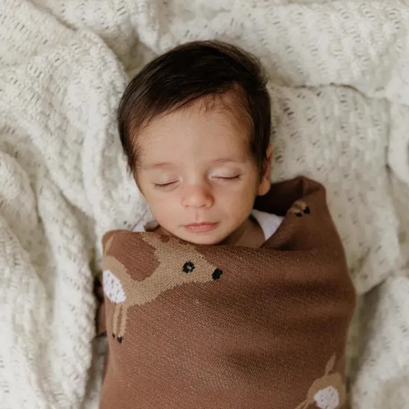 bleu_la_la___luxury_cotto_SKUgtvSd41F_4.webp Bleu La La - 100% Luxury Cotton Receiving Swaddle Baby Blanket - Deer Online
