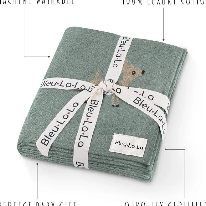 bleu_la_la___luxury_cotto_SKUgtvSd41F_8.webp Bleu La La - 100% Luxury Cotton Receiving Swaddle Baby Blanket - Deer Online