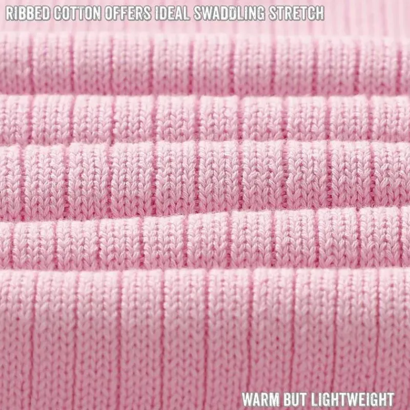bleu_la_la___luxury_organ_SKU2BjqabKo_1.webp Bleu La La - 100% Luxury Organic Cotton Ribbed Baby Swaddle Blanket, Pink Sale