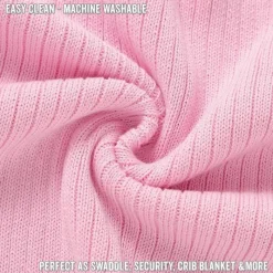 Bleu La La - 100% Luxury Organic Cotton Ribbed Baby Swaddle Blanket, Pink Sale