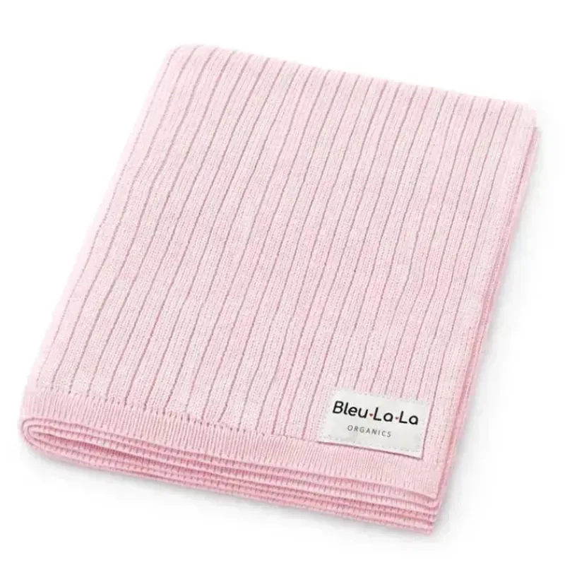 bleu_la_la___luxury_organ_SKUJlEgoWy0_0.webp Bleu La La - 100% Luxury Organic Cotton Ribbed Baby Swaddle Blanket, Bluh Pink Clearance