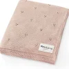 Bleu La La - 100% Organic Cotton Pointelle Swaddle Receiving Baby Blanket, Ballet Slippers Hot