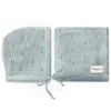 Bleu La La - 100% Organic Cotton Luxury Organic Blanket + Bonnet Hat Set, Blue Outlet