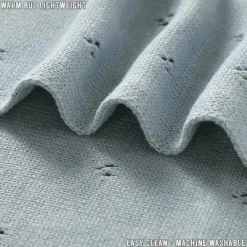 Bleu La La - 100% Organic Cotton Pointelle Swaddle Receiving Baby Blanket,| Powder Blue Online