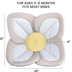 Blooming Bath - Almofada de banheira para pia de bebê Lotus Plush Minky, cinza Best
