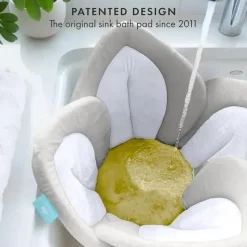 Blooming Bath - Almofada para pia de tapete de banho com flor de lótus, verde-oliva New