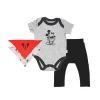 Finn + Emma Body de , ​​calça e babador Mickey Mouse, cinza/vermelho/preto Discount