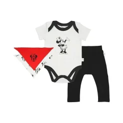Finn + Emma Body , calça e babador Minnie Mouse, branco/vermelho/preto Hot