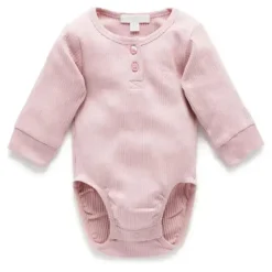 Pure Baby Body Henley de manga comprida - Baby Girl, Lavanda Fashion