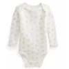 Ralph Lauren Body Polo Baby - Manga Longa Algodão Orgânico Interlock Malha, Cinza Sale