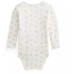 Ralph Lauren Body Polo Baby - Manga Longa Algodão Orgânico Interlock Malha, Cinza Sale