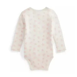 Ralph Lauren Body Polo Baby - Manga Longa Algodão Orgânico Interlock Malha, Rosa Sale