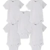 Gerber Bodysuits de manga curta - 5Pk, branco Outlet