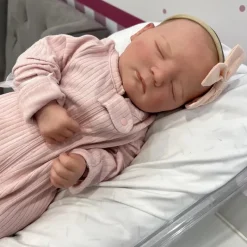 MacroBaby Boneca Bebê Reborn - Vinil Branco, Jennie Asleep 2 Fashion