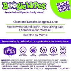 Boogie Wipes - Toalhetes de nariz salinos de 30 ct, uva New