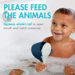 Boon - Brinquedo de banho para bebês baleia faminta CHOMP Fashion