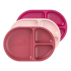 Boon - Conjunto de placas divididas inquebráveis de silicone CHOW ™ para crianças - rosa multicolorido Sale