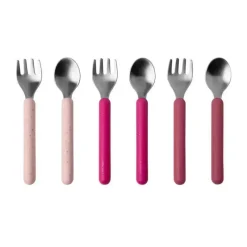 Boon - Conjunto de utensílios infantis de aço inoxidável CHOW ™, rosa Fashion