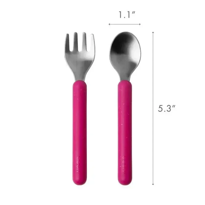 boon__conjunto_de_utensli_SKUdjCpYFTR_2.webp Boon - Conjunto de utensílios infantis de aço inoxidável CHOW ™, rosa Fashion