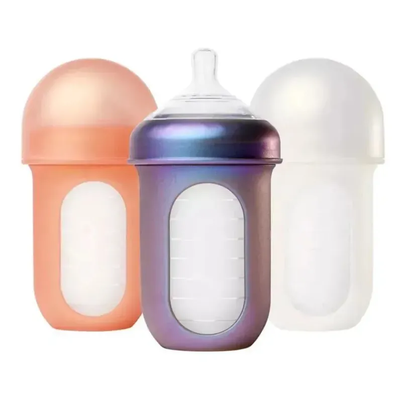 boon__mamadeiras_de_silic_SKUTGnKrYBU_0.webp Boon - Mamadeiras de silicone Nursh com bolsa de silicone dobrável - 8 fl oz, 3 unidades, metálica New