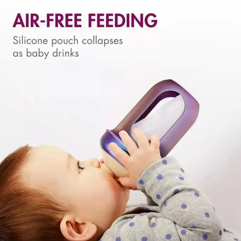 boon__mamadeiras_de_silic_SKUTGnKrYBU_2.webp Boon - Mamadeiras de silicone Nursh com bolsa de silicone dobrável - 8 fl oz, 3 unidades, metálica New