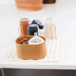 Boon - Rack de secagem de mamadeiras de silicone ARC, Boho Beige Outlet