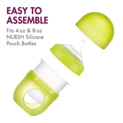 Boon NURSH 3-Pacote de Mamilos de Fluxo Lento de Pescoço Padrão, Transparentes Fashion
