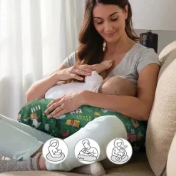 Boppy - Almofada de enfermagem com capa removível, lavável na máquina, Green Farm Outlet