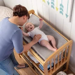 Boppy - Capa para trocador, tecido minky canelado cinza New