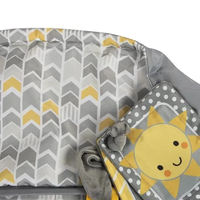 boppy__carrinho_de_compra_SKUz8KsnpYV_4.webp Boppy - Carrinho de compras e capa para cadeira alta, Chevron amarelo sol e cinza com SlideLine mutável e cinto de segurança Online