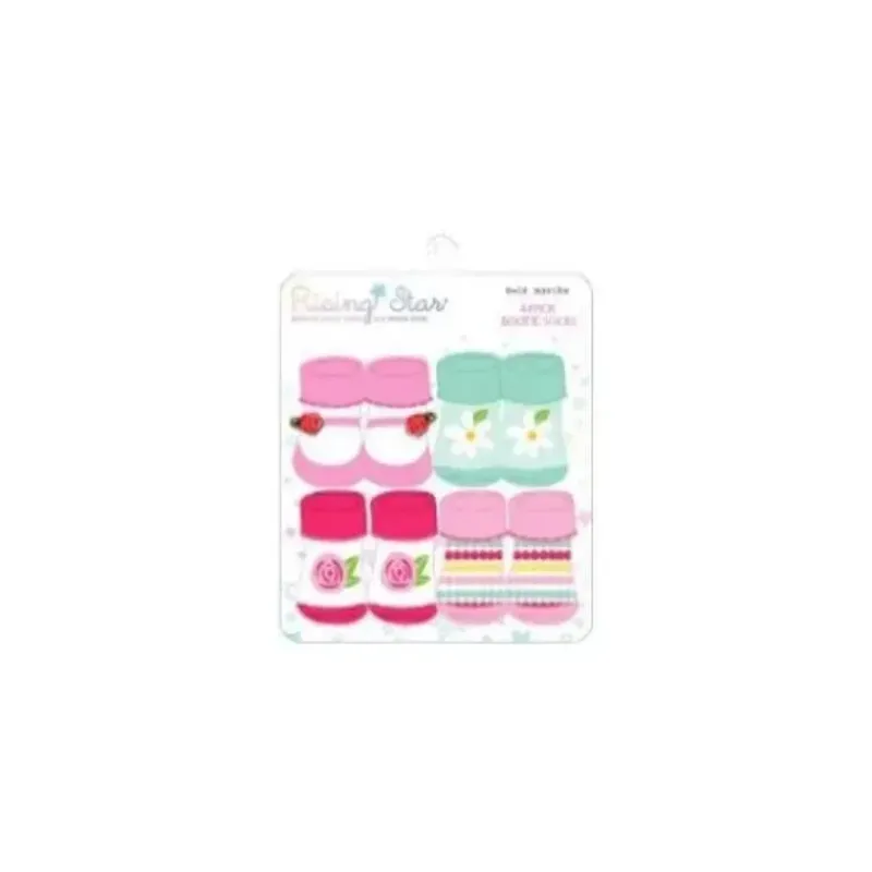 botinhas_de_beb_menina_es_SKU1dyKKSuB_0.webp ABG Baby Botinhas de bebê menina estrela em ascensão 4 unidades, menta e flores cor de rosa 0-12M Best