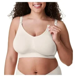 Bravado - Sutiã de amamentação sem costura de seda corporal, branco antigo (17D L) Hot