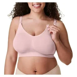 Bravado - Sutiã de amamentação sem costura Body Silk 17D M Rosa Giz Clearance