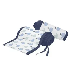 BreathableBaby - Forro de berço de malha respirável clássico, Little Whale Navy Fashion