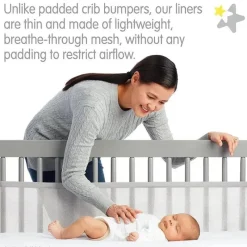 BreathableBaby - Forro de berço de malha respirável clássico, cinza Hot