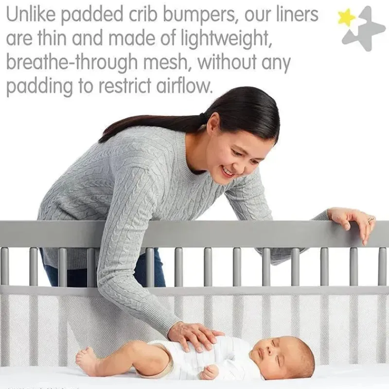 breathablebaby__forro_de__SKUdpRRUsC8_2.webp BreathableBaby - Forro de berço de malha respirável clássico, cinza Hot