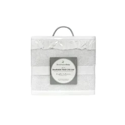 BreathableBaby - Forro de berço de malha respirável de luxo, babado branco Fashion