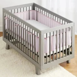 BreathableBaby - Forro de berço de malha respirável clássico, rosa claro Online