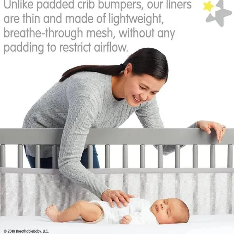breathablebaby__forro_de__SKUzYOvDCZ8_4.webp BreathableBaby - Forro de berço de malha respirável clássico, rosa claro Online
