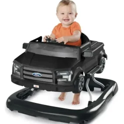 Bright Starts - Centro de atividades para bebês Ford F-150 4 em 1 Agate Black e Push Walker Hot