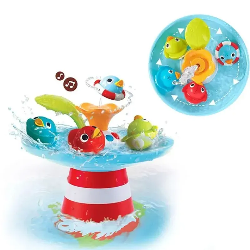 brinquedo_de_banho_para_b_SKUbIqY27oW_1.webp Yookidoo Brinquedo de banho para bebê Musical Duck Race com cachoeira Hot