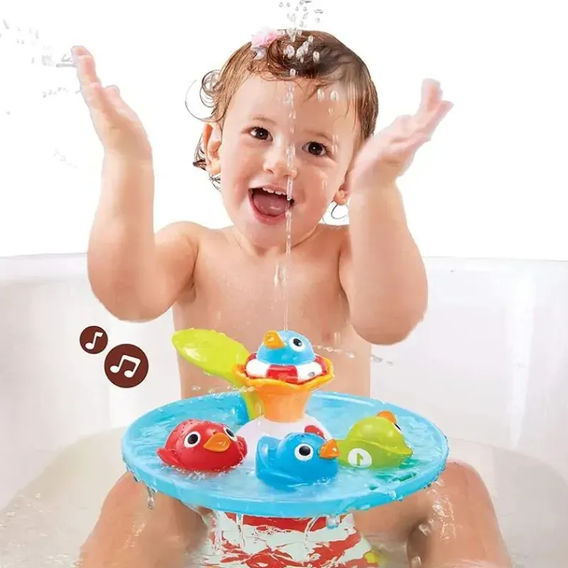 brinquedo_de_banho_para_b_SKUbIqY27oW_2.webp Yookidoo Brinquedo de banho para bebê Musical Duck Race com cachoeira Hot