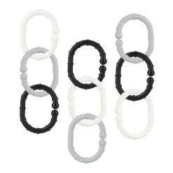 Nuby Brinquedos de dentição - 18 unidades vinculáveis, preto/cinza/branco Best